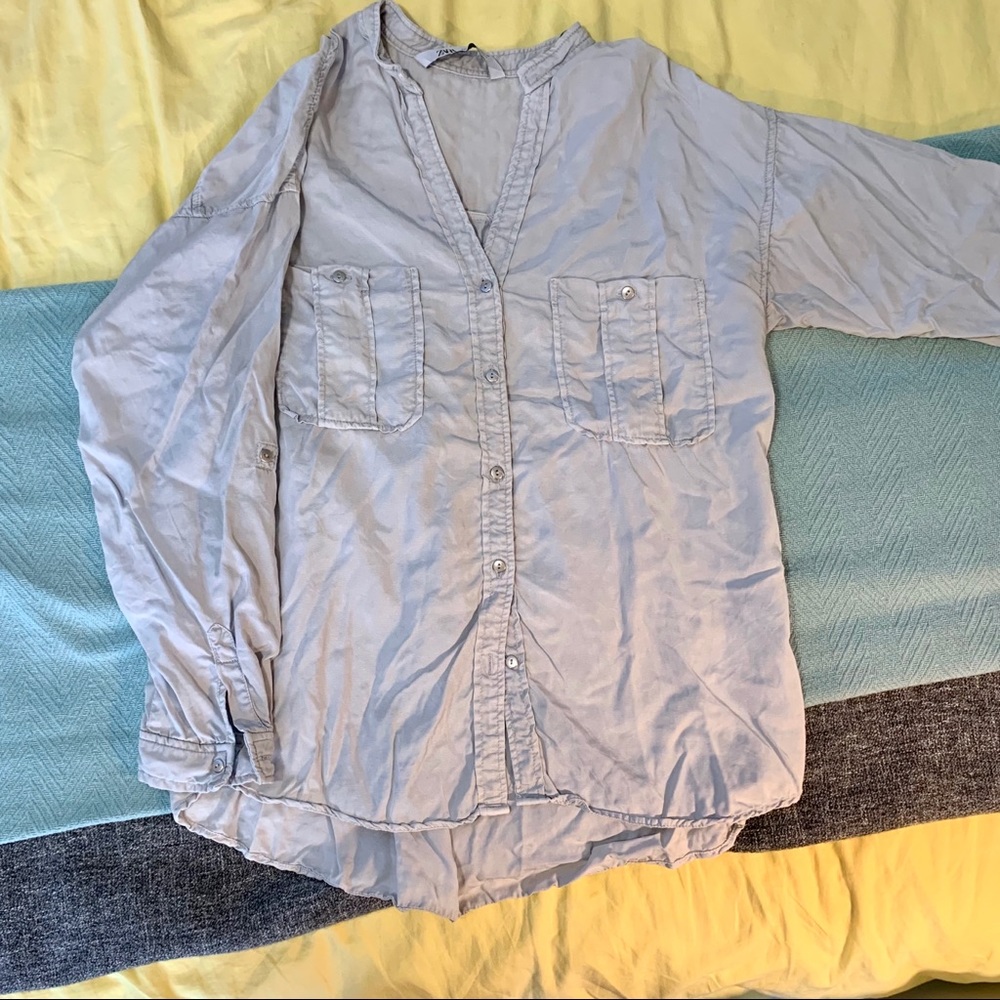 Grey Button Up Zara Shirt